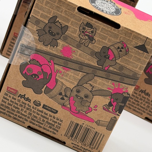 ZURU Fuggler Baby Pinkles Fuggler Keyring Plush Pink Valentine Complete Set of 6 - Picture 11 of 15